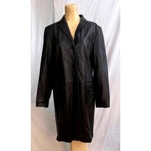 🆕LISTING🆕 City DKNY leather coat. Please reference the measurements